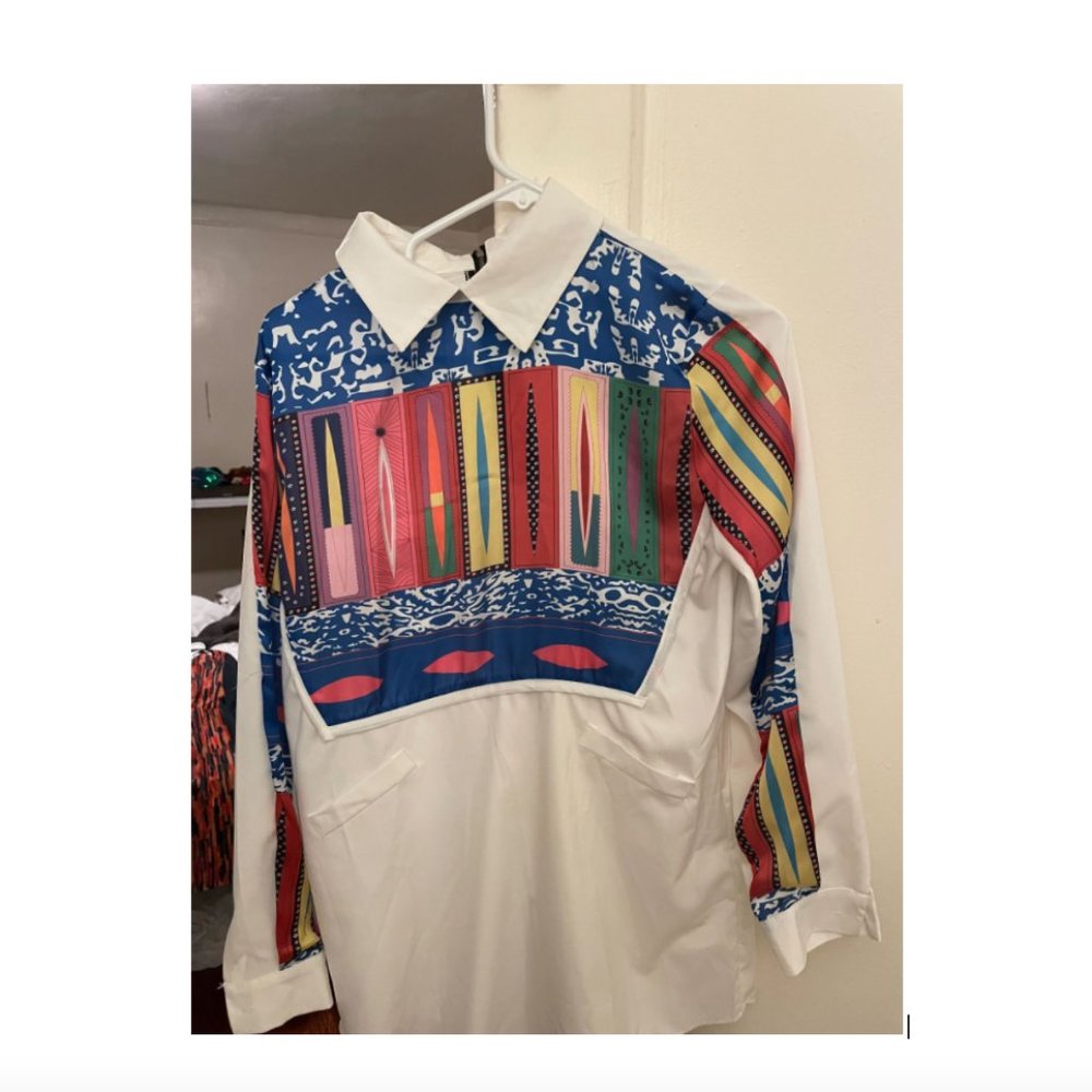 Patterned Long Dress Shirt